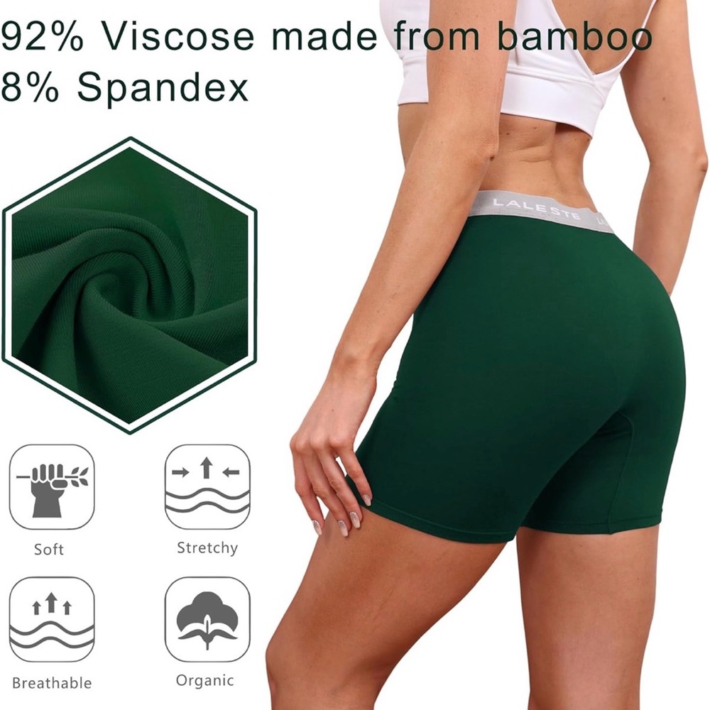 Women's 5-Pack Bamboo Comfort Boxer Briefs - Burgundy & Assorted NWOT - Picture 2 of 4